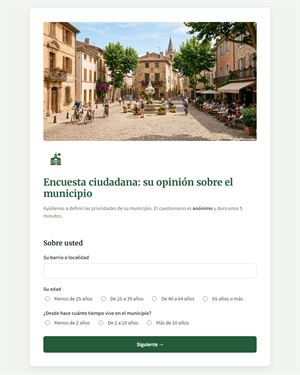 Encuesta ciudadana: su opinión sobre el municipio