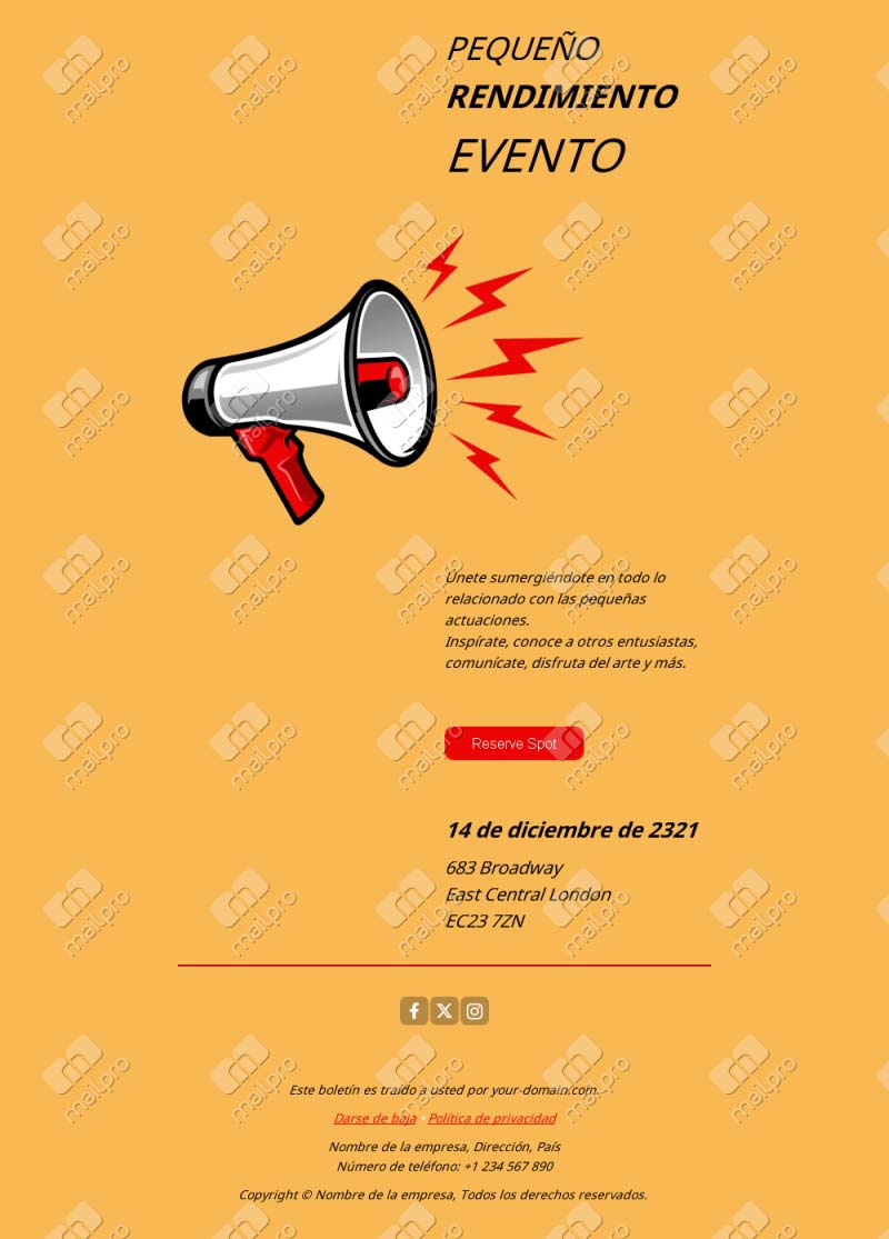 Plantilla de Email de Invitación a Evento