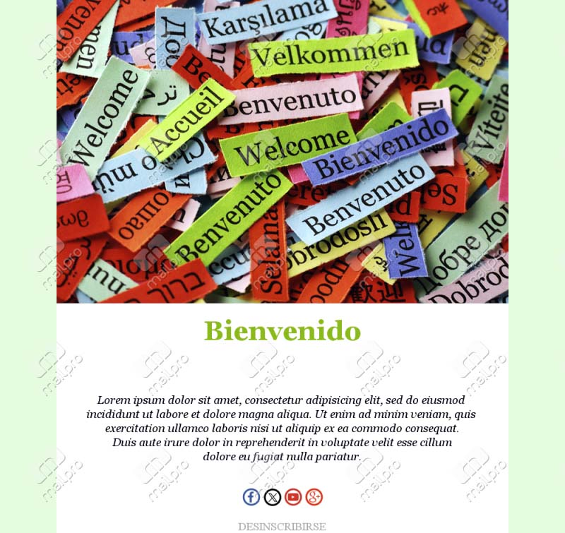 Da la bienvenida a tus clientes con esta plantilla