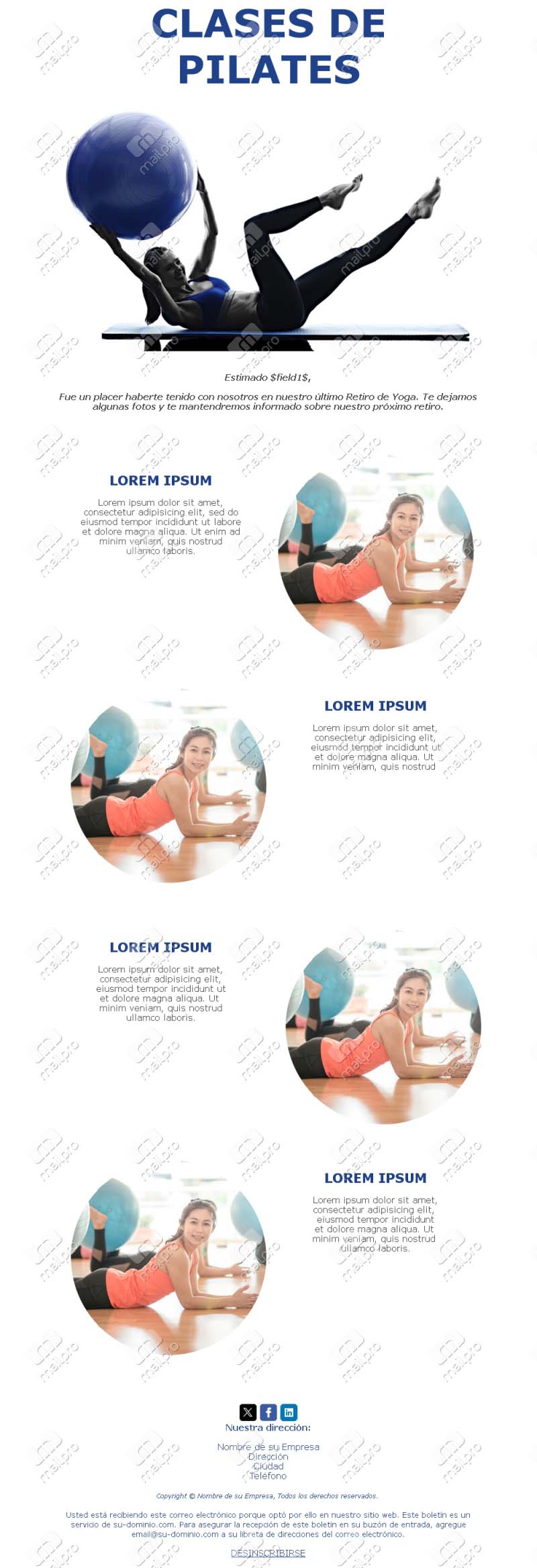 Plantilla Email Yoga Comunidad
