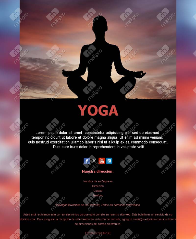 Plantilla de Email de Yoga Avanzado