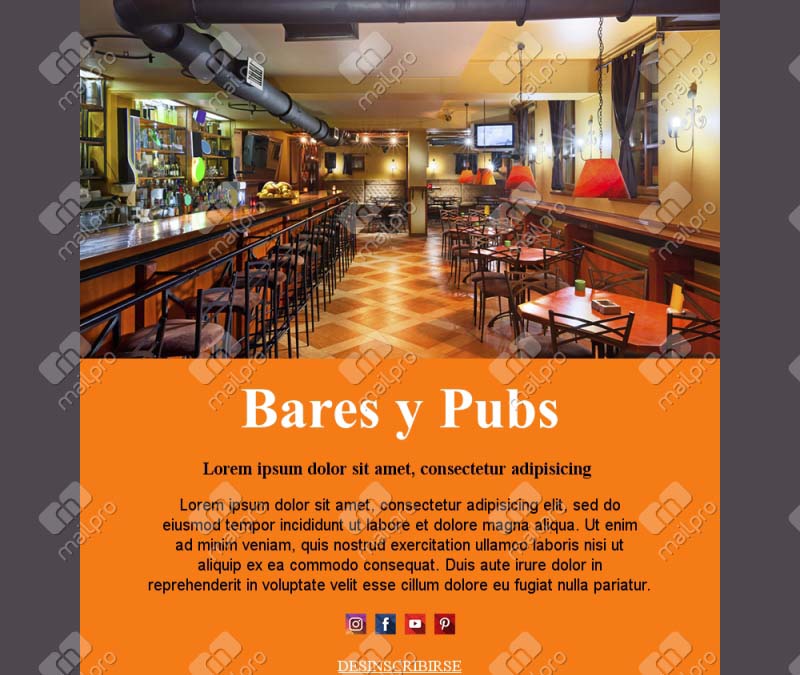 Plantilla Email Ofertas de Bar