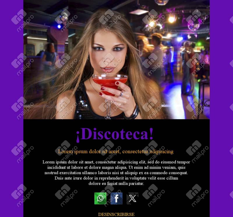 Plantilla Email Eventos Pub
