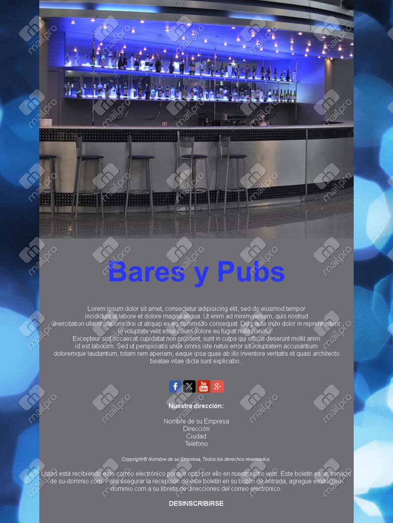 Plantilla Email Novedades Bar