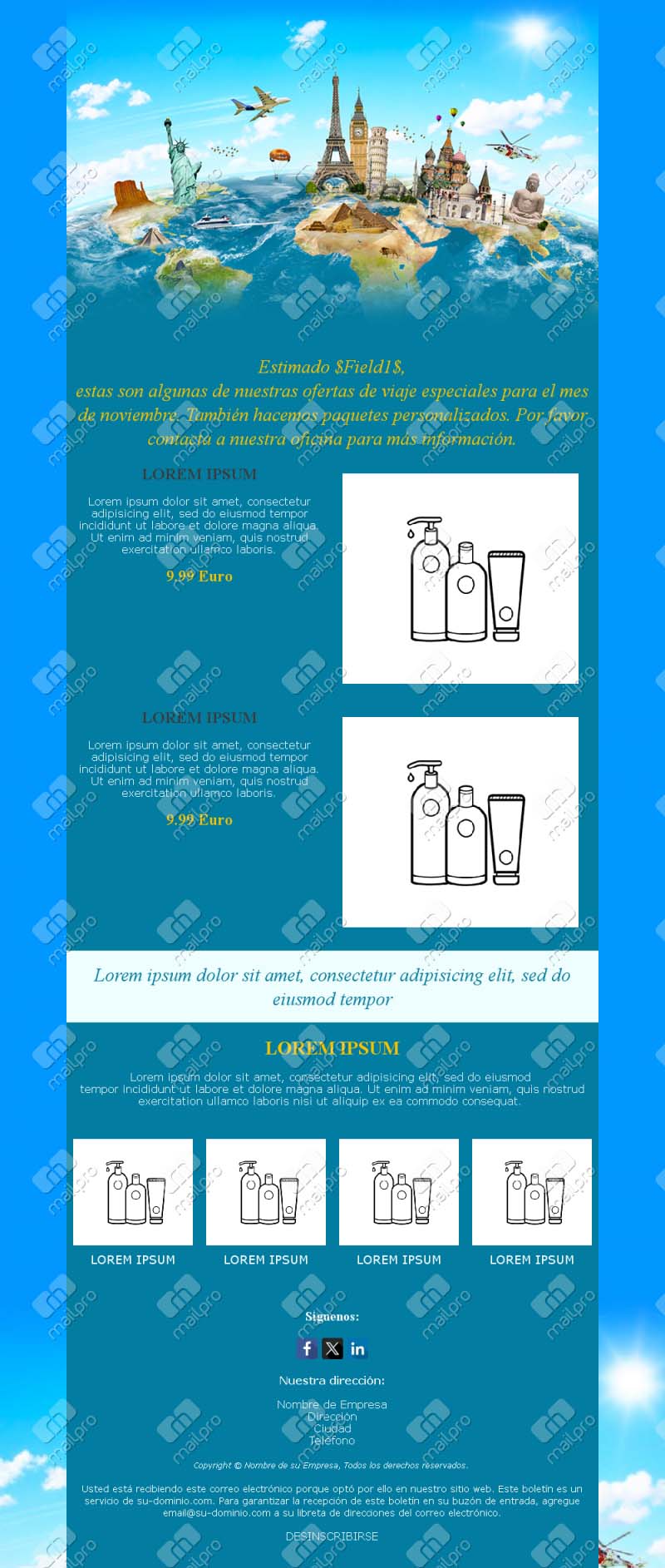 Plantilla Email Travel Agency Promo