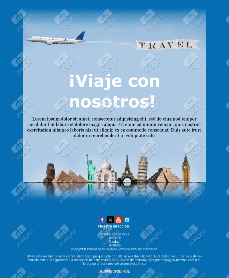 Plantilla Email Turismo Reservas