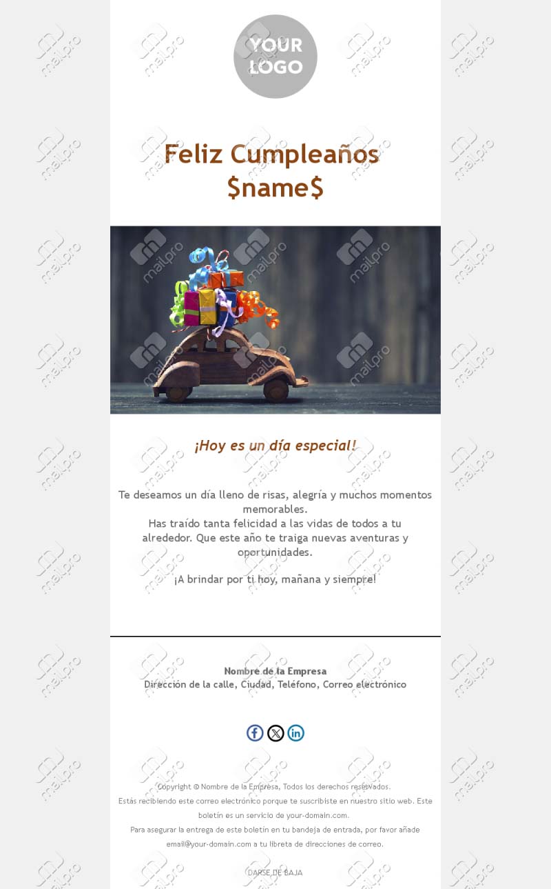 Plantilla de Email de Cumpleaños