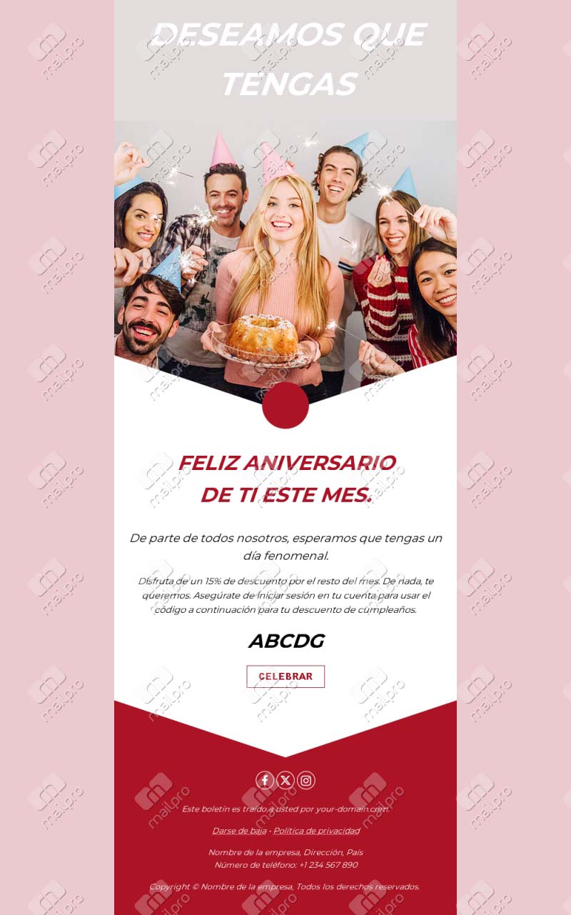 Plantilla de Email de Cumpleaños para Clientes