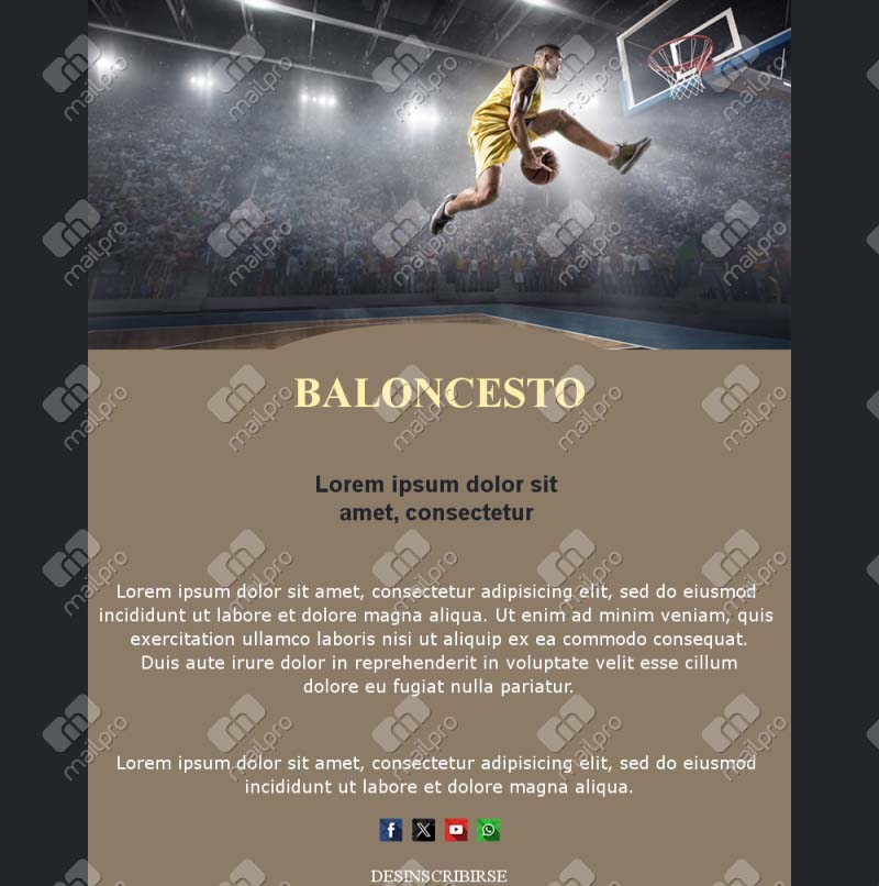 Basketball Match Email