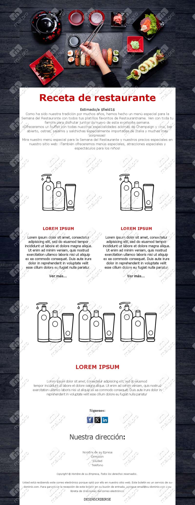 Delivery y Take Away Email