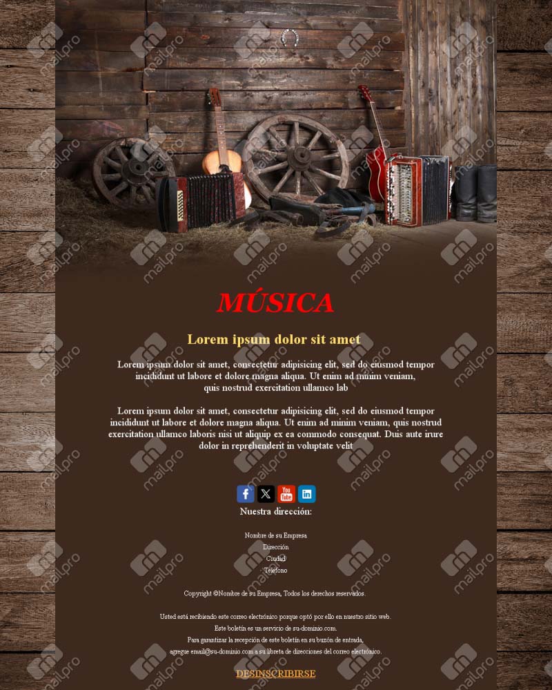 Email Templates Música | Mailpro™
