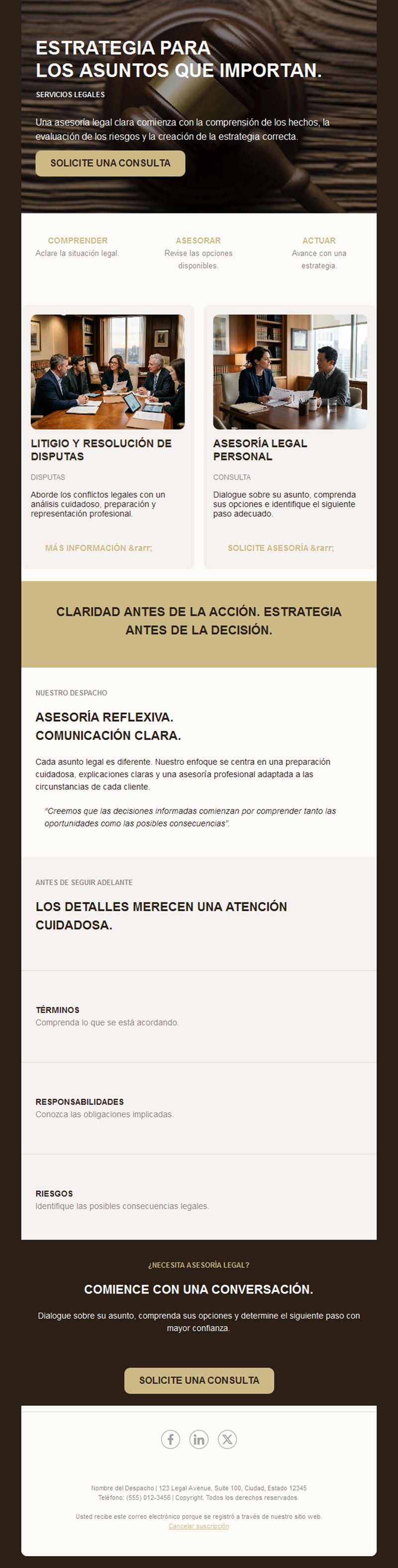 Newsletter de despacho de litigios