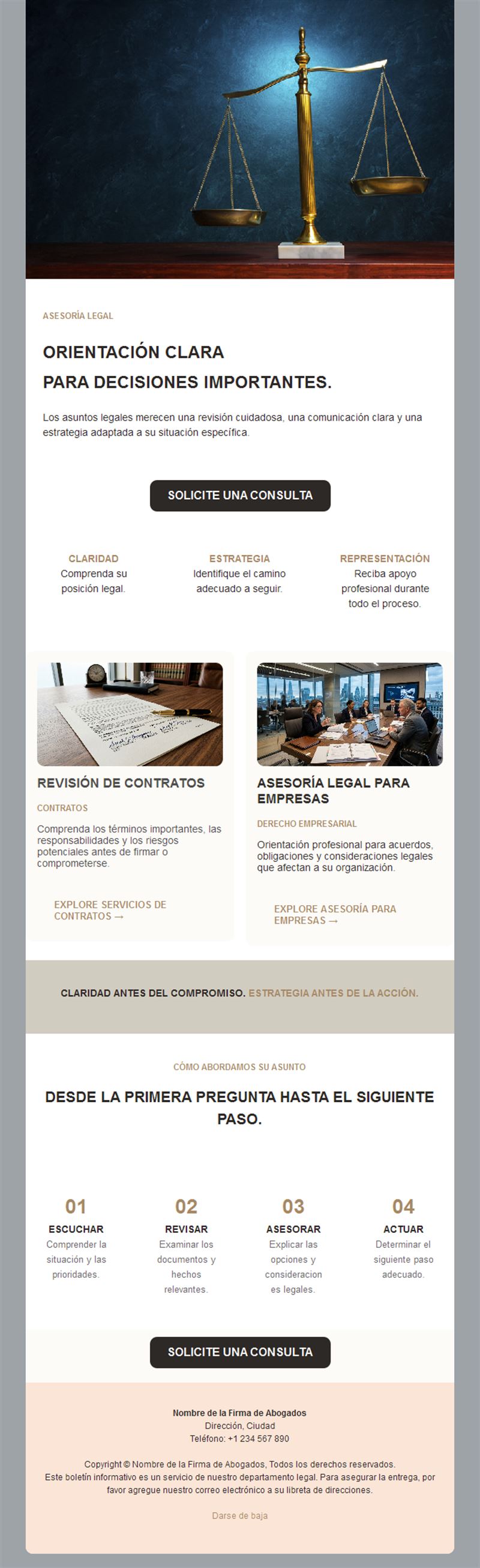 Newsletter de despacho de derecho mercantil