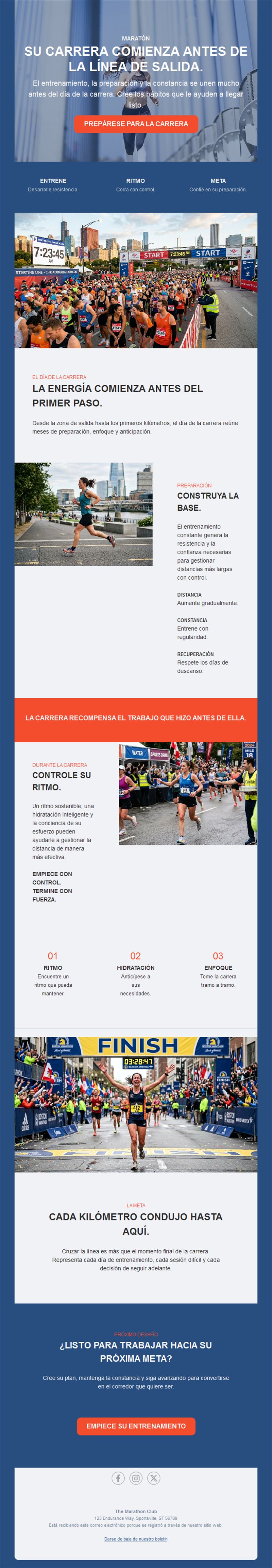 Newsletter de preparación de maratón