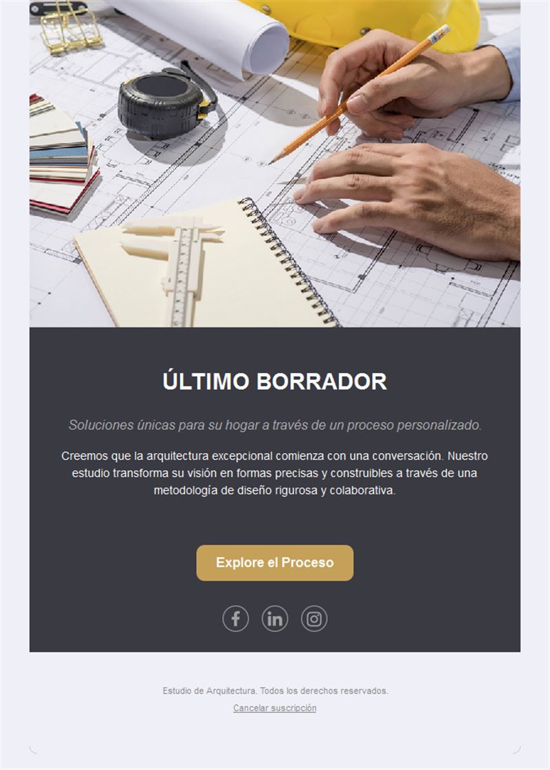 Email de estudio de arquitectura para viviendas