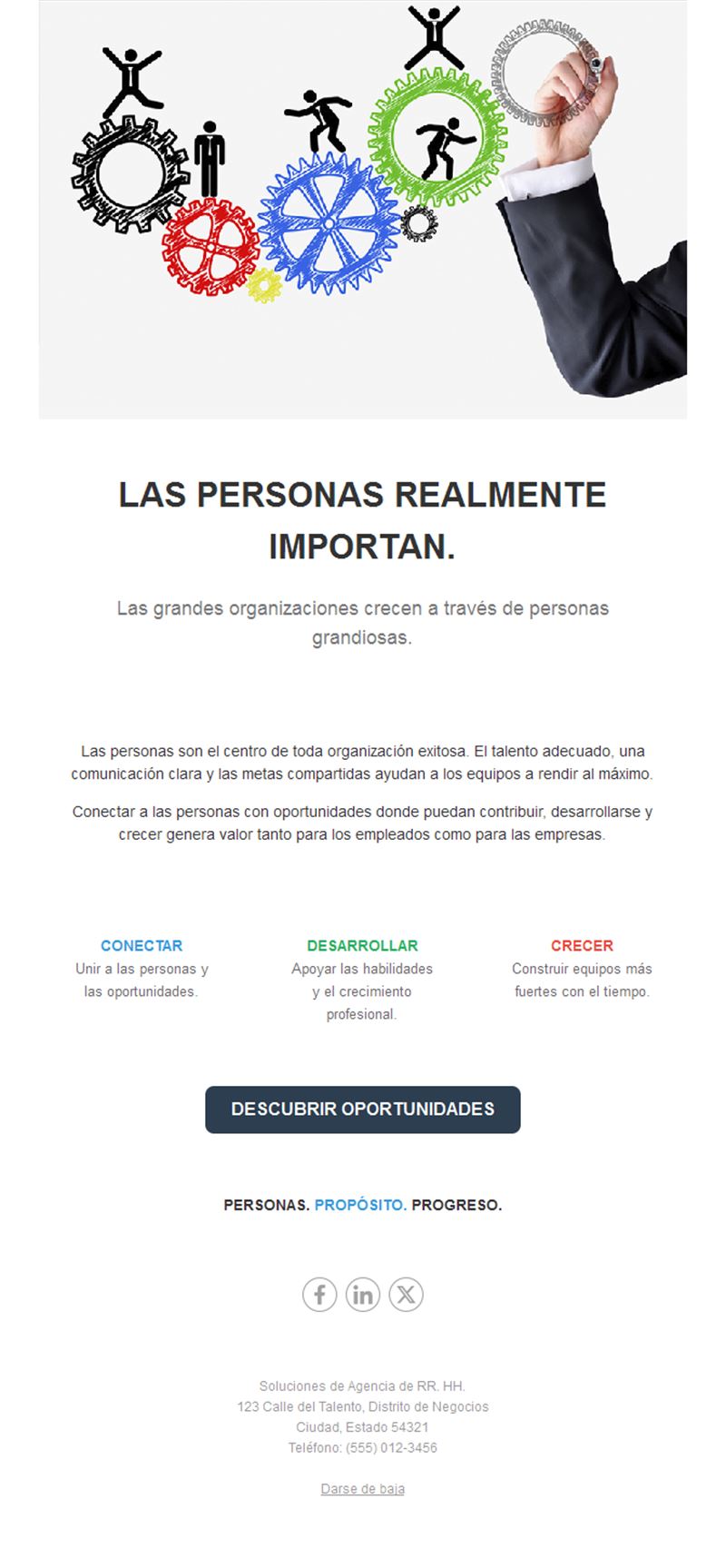 Email de agencia de RR. HH. y talento