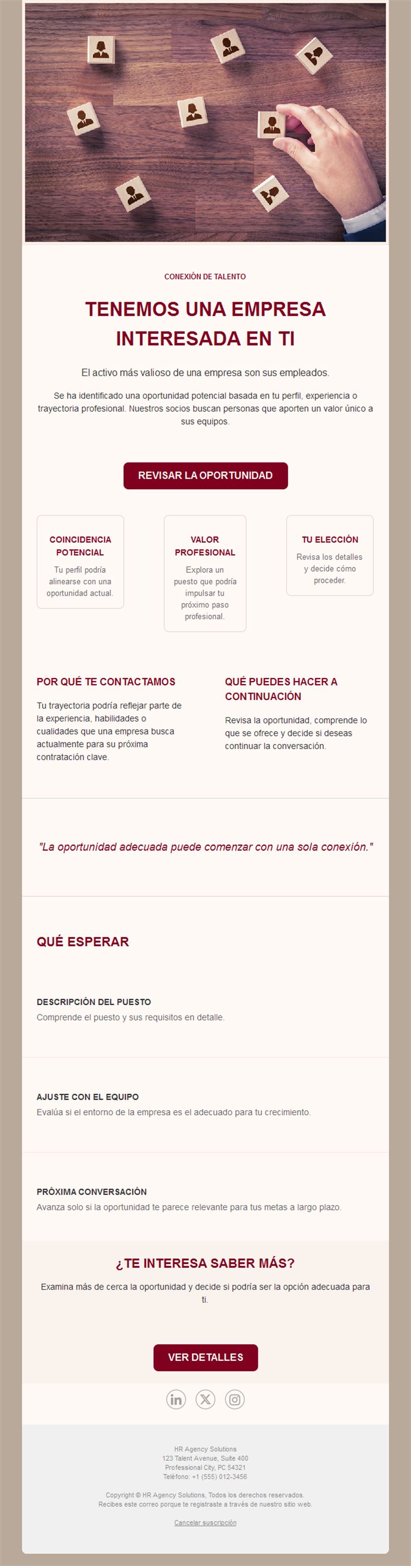 Email de contacto de headhunter