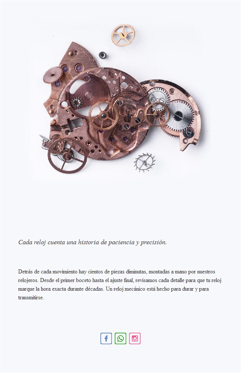 Email editorial de mecanismos de relojería