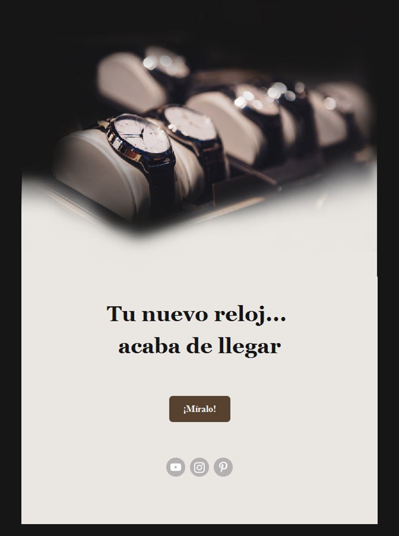 Email de entrega de reloj nuevo