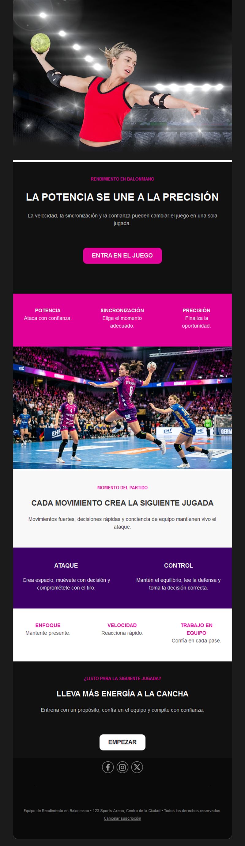 Email de balonmano femenino