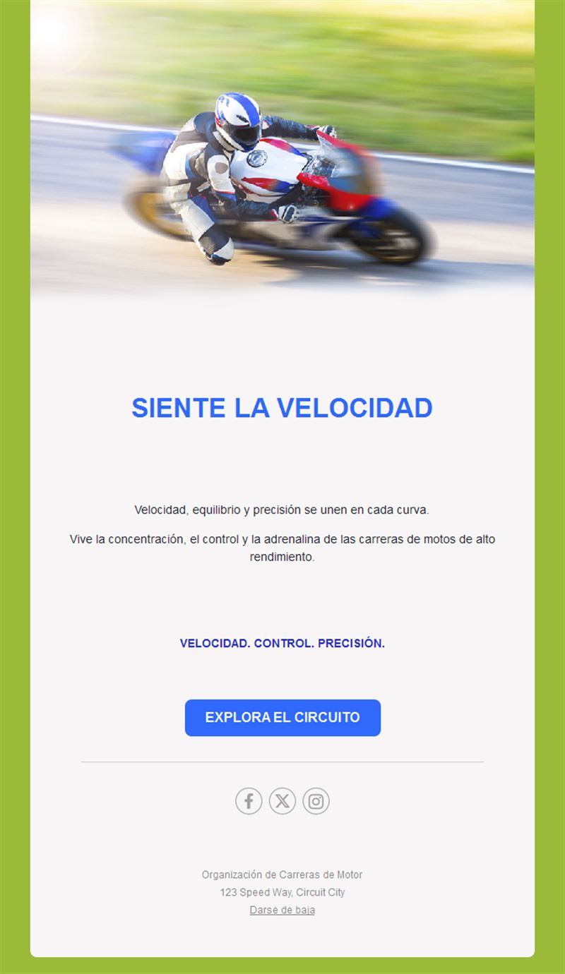 Email de día en circuito de motos
