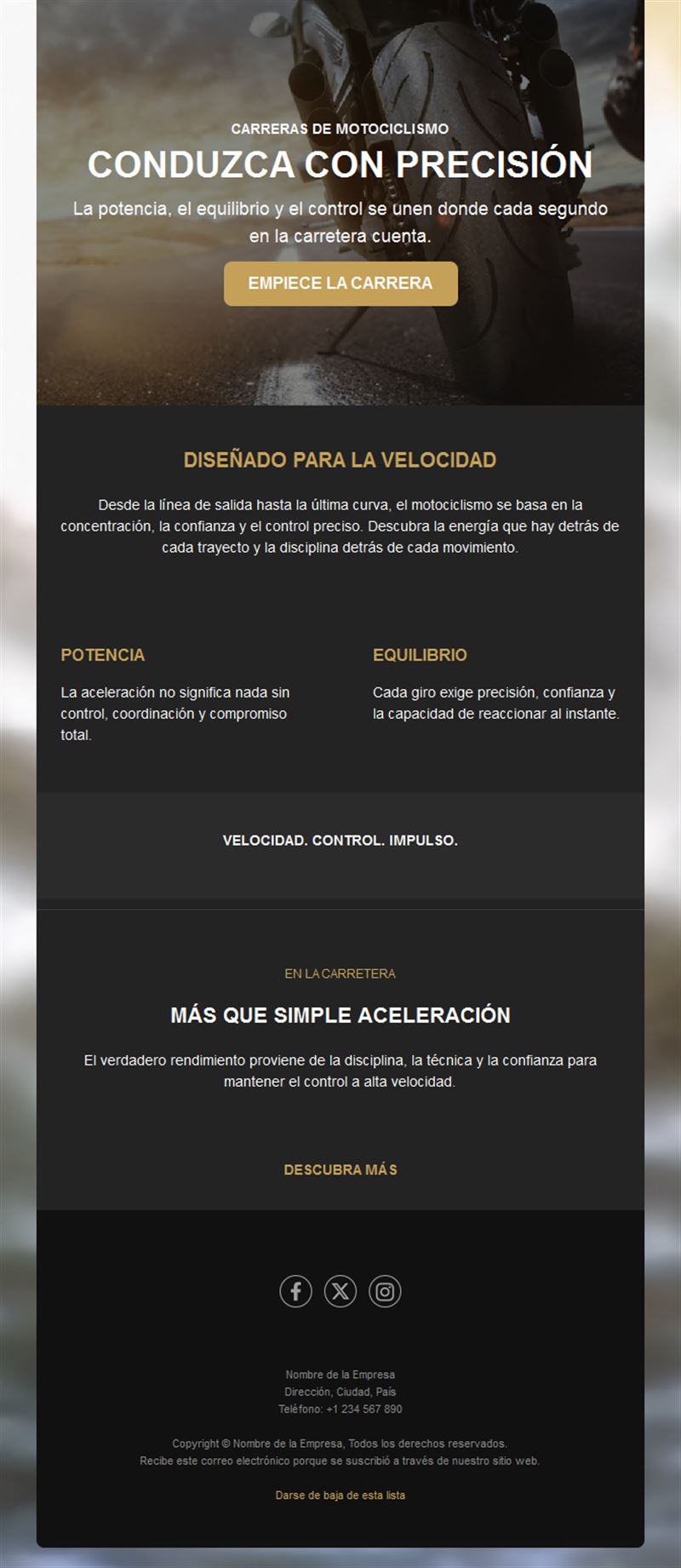 Newsletter de carreras de motos