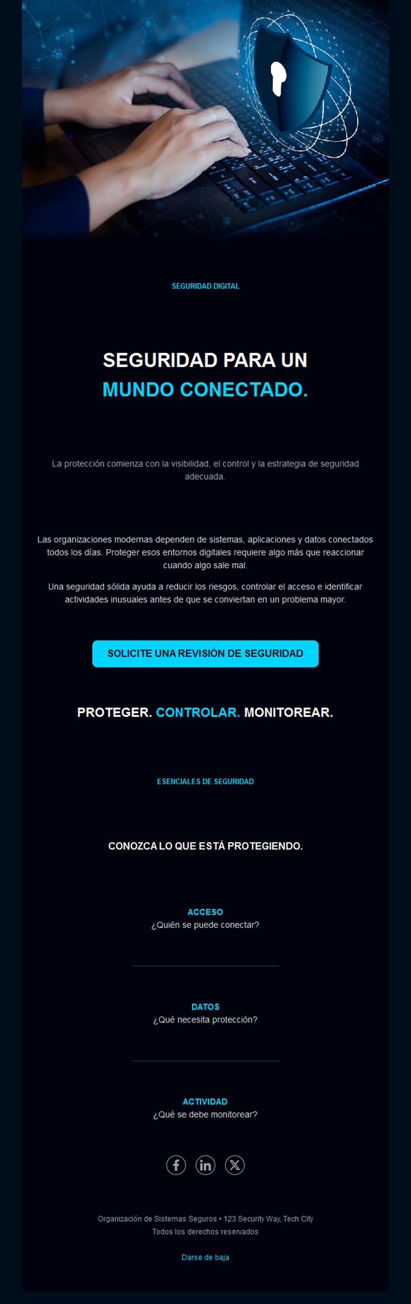 Email de servicios de ciberseguridad