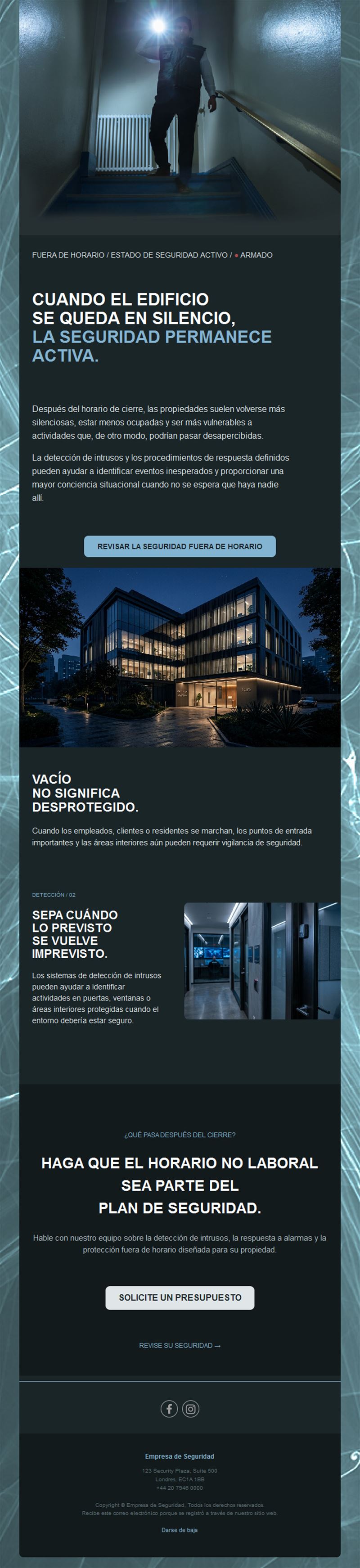Email de seguridad fuera de horario