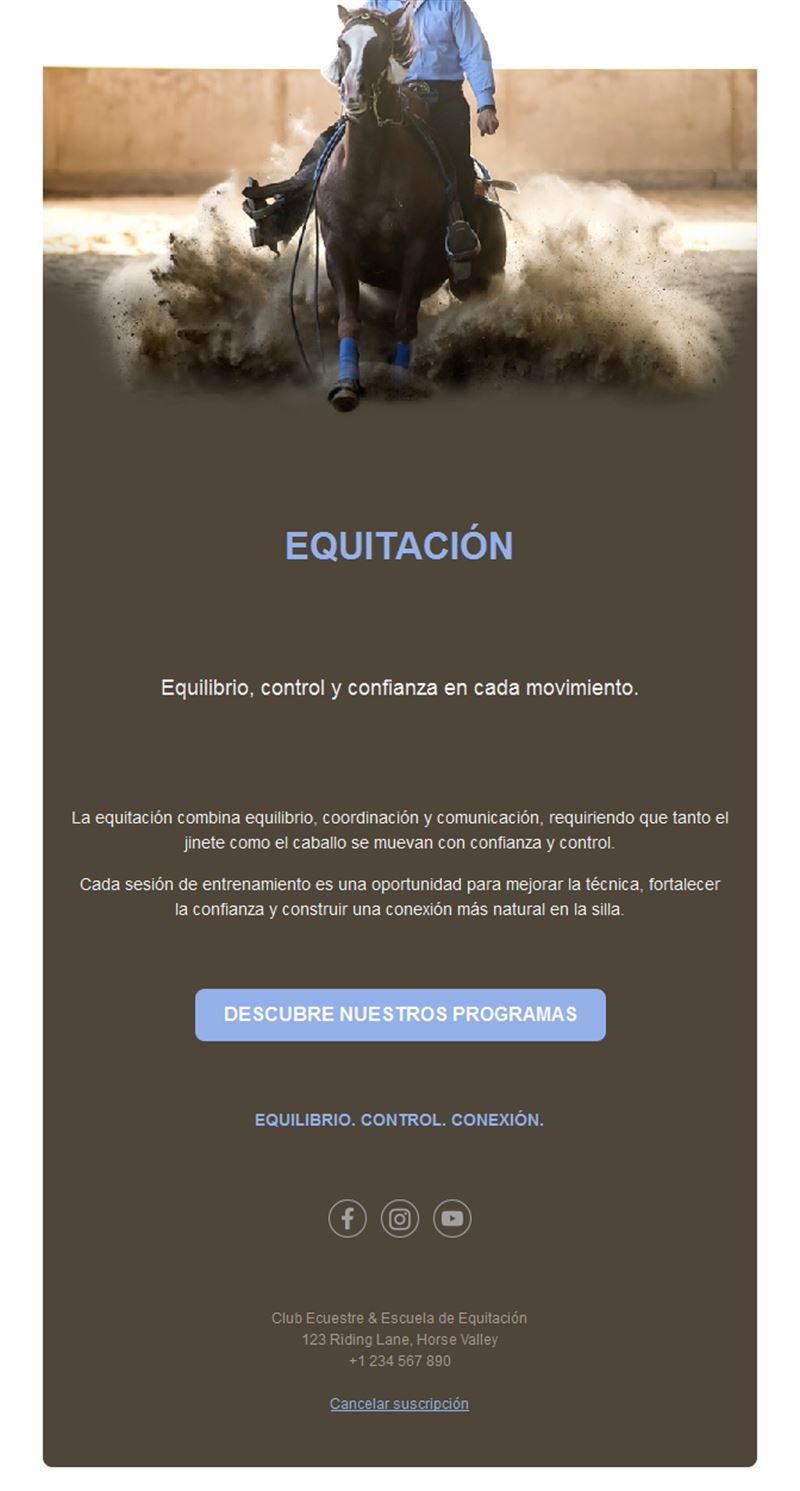 Email de equitación western