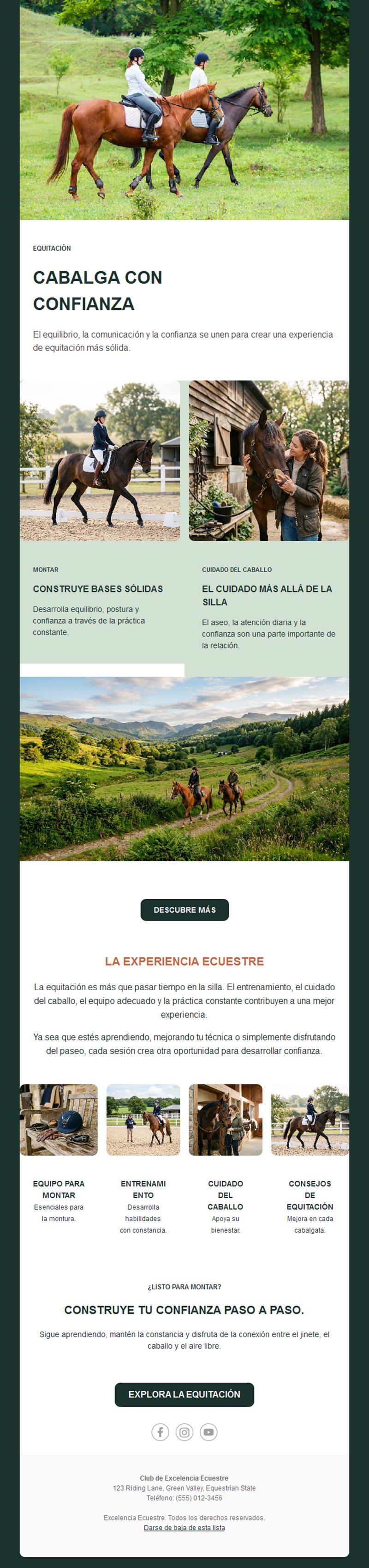 Newsletter de club de equitación