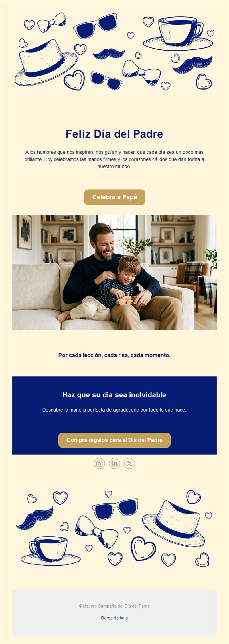 Email ilustrado del Día del Padre