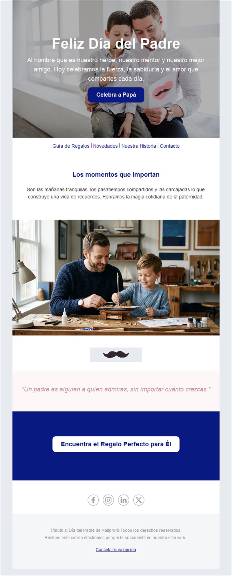 Email para encontrar el regalo del Día del Padre