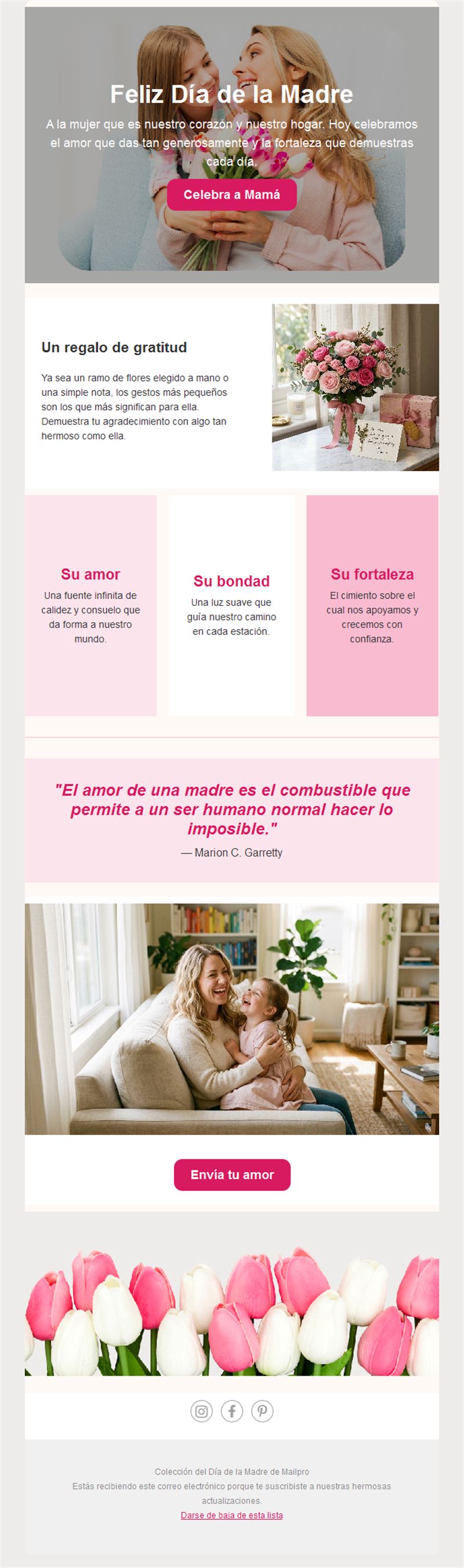 Email del Día de la Madre con cita
