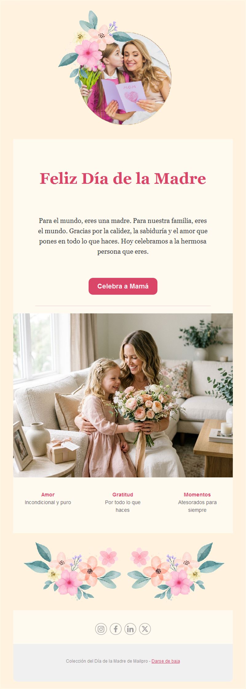 Email crema del Día de la Madre