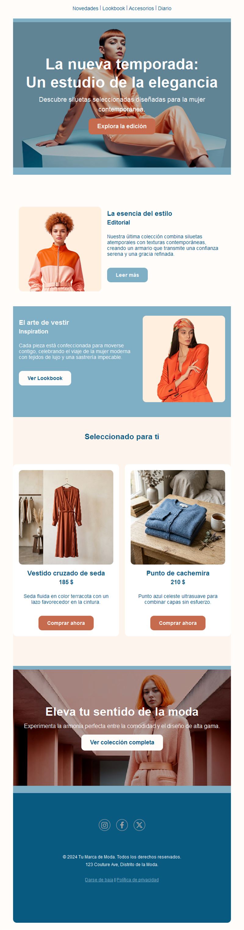 Email de moda femenina de nueva temporada