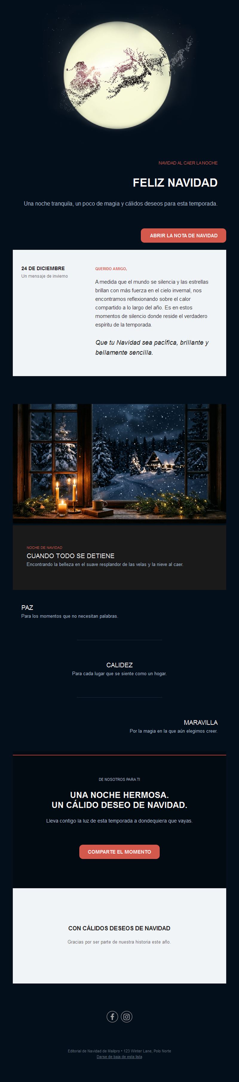 Email de felicitación de Nochebuena