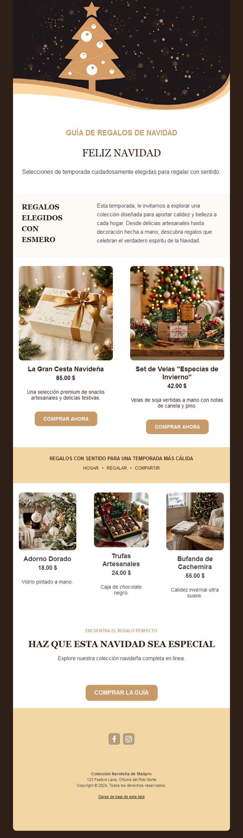 Newsletter guía de regalos navideños