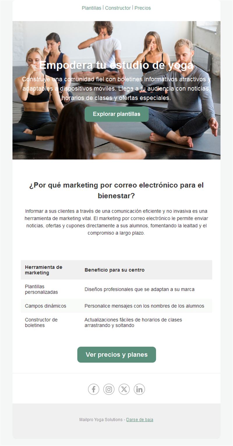 Email marketing para estudios de yoga