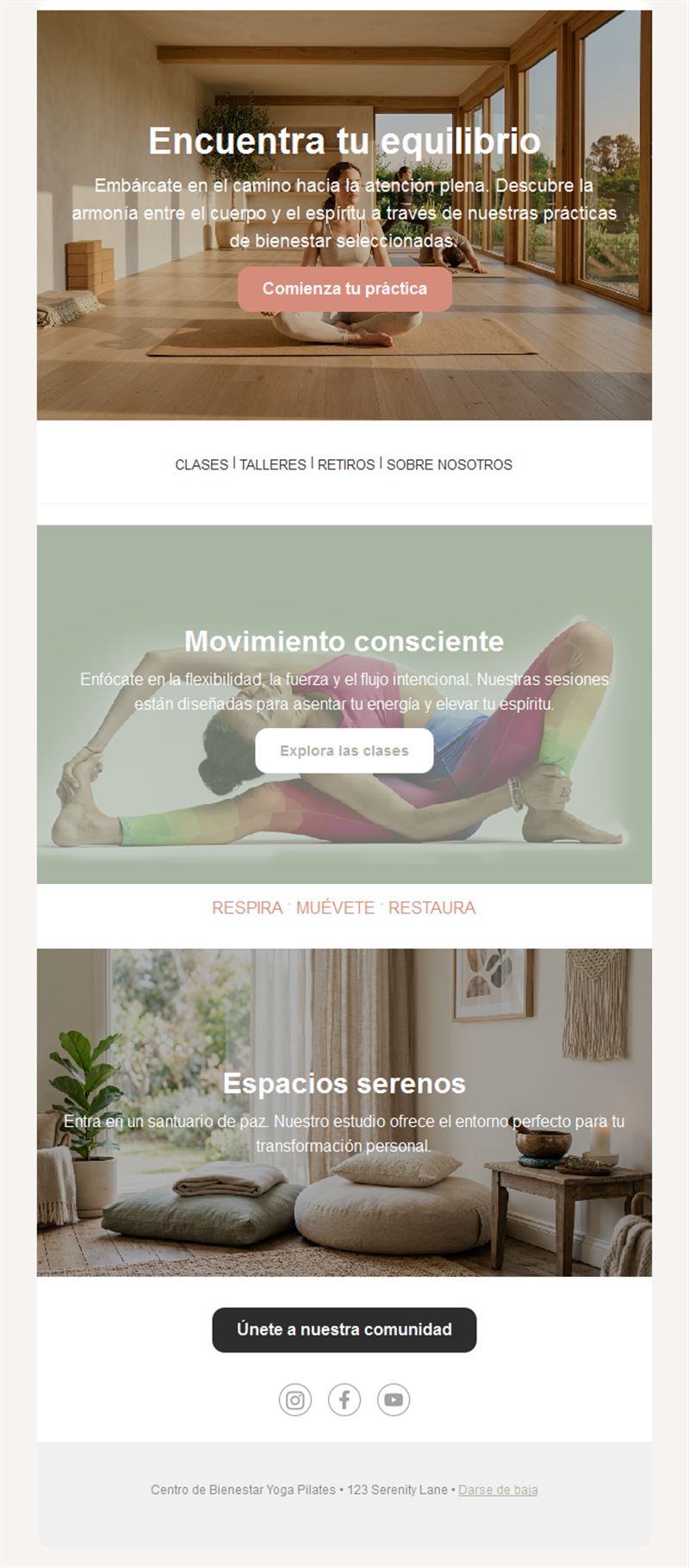 Email de retiros y talleres de yoga