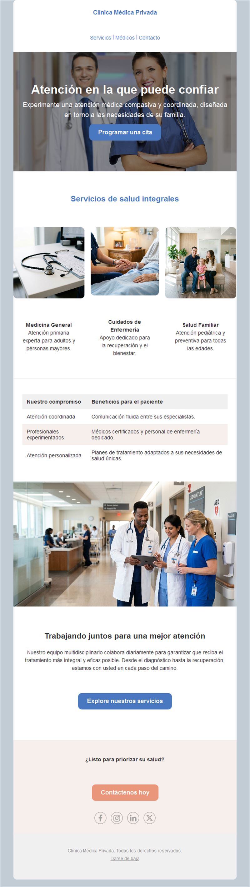 Email de clínica de atención coordinada