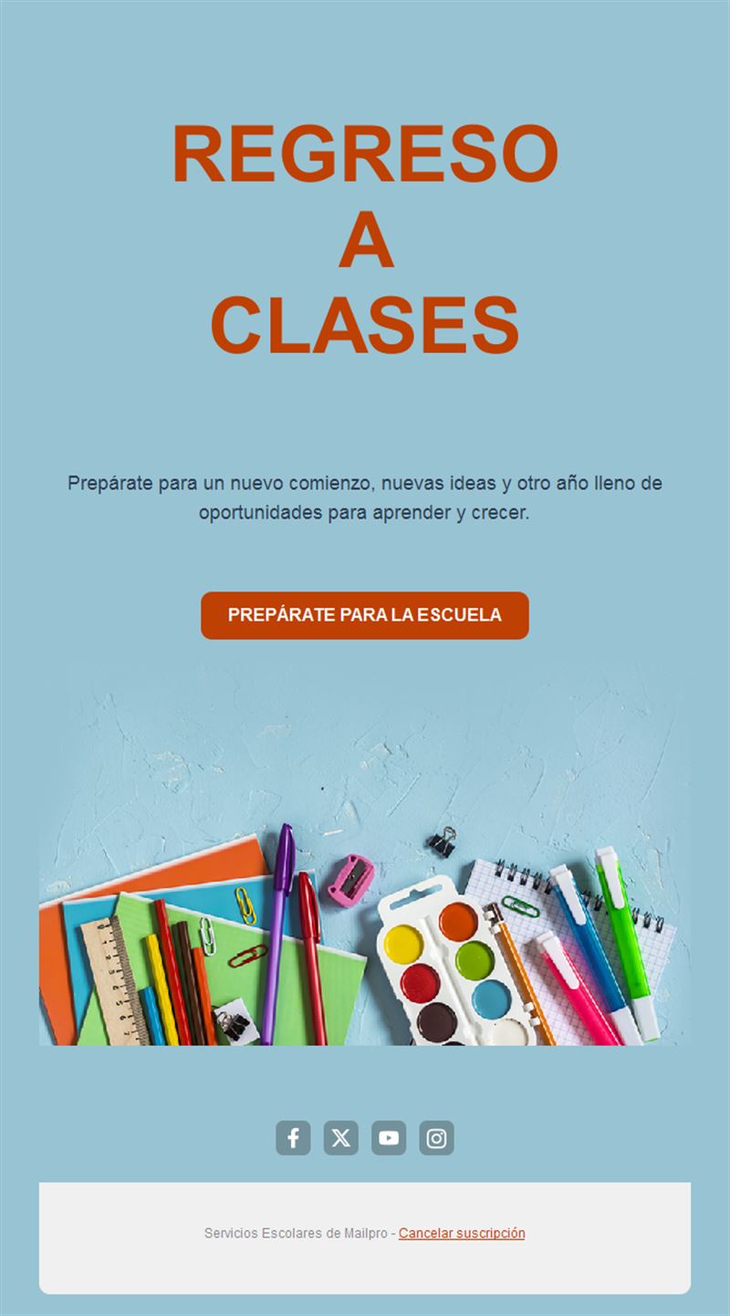 Email sencillo de vuelta al cole