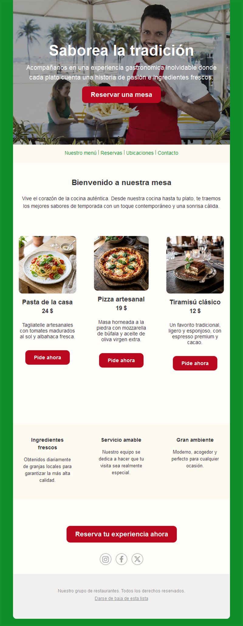 Email verde de trattoria