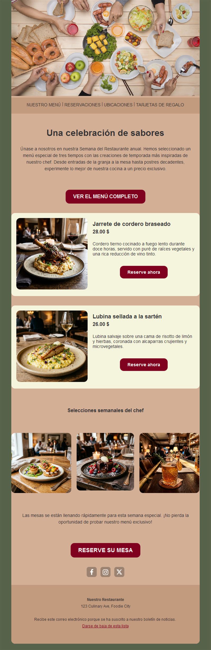 Newsletter de semana gastronómica