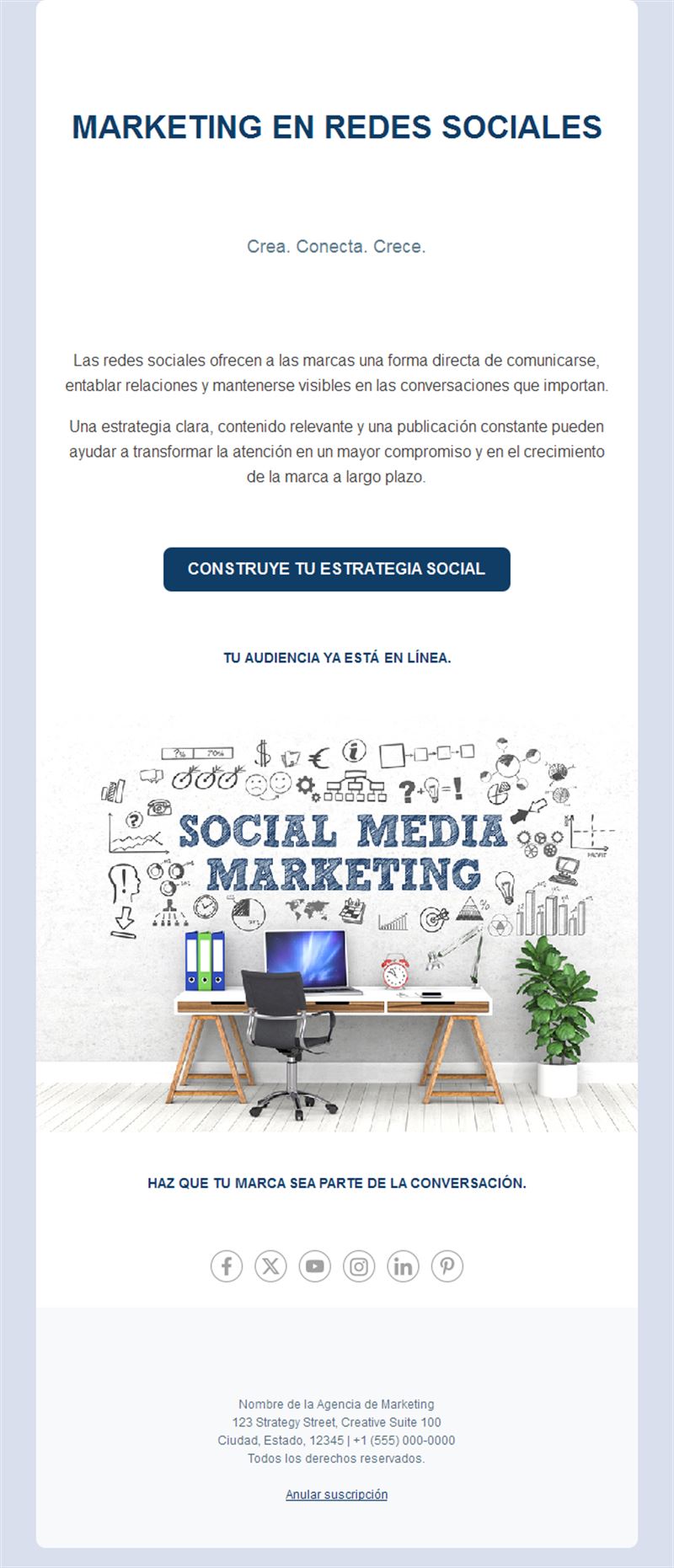 Email de agencia de redes sociales