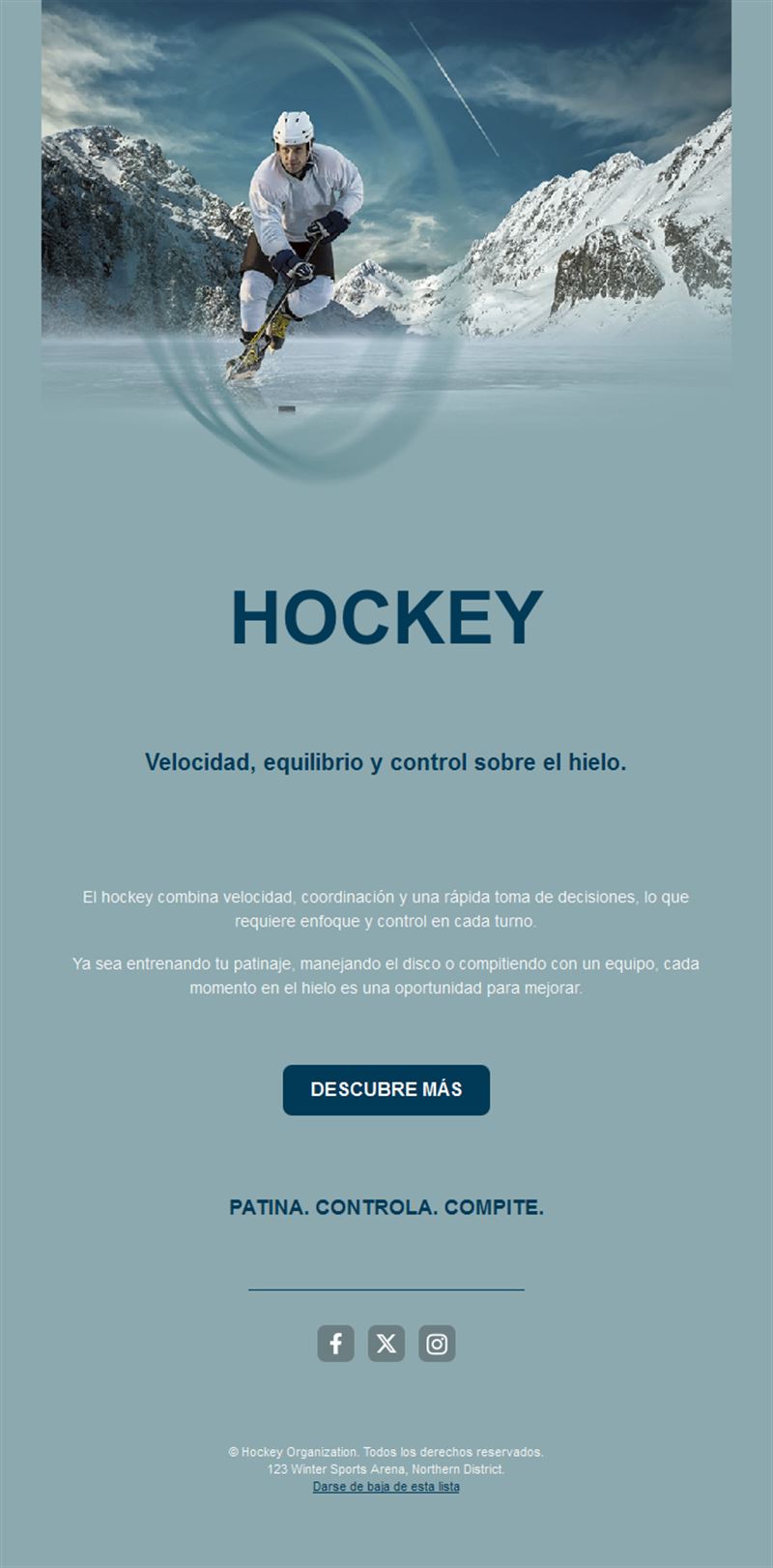 Email de hockey al aire libre