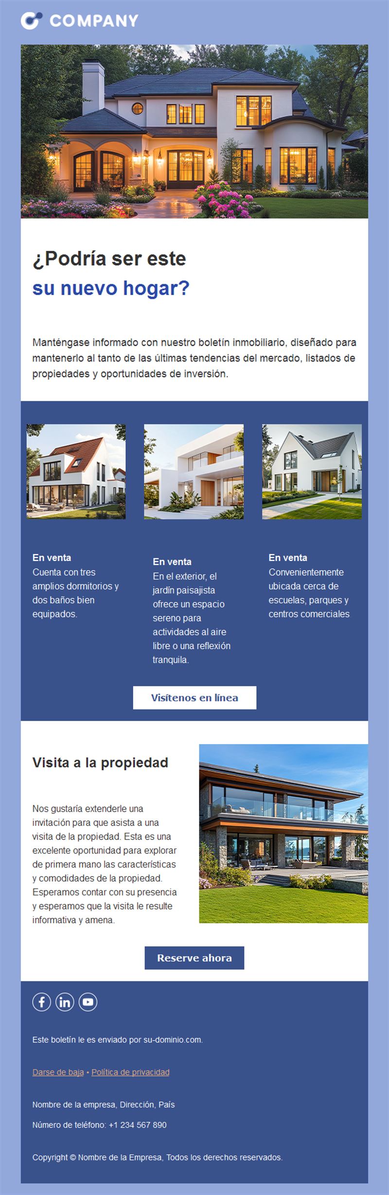 Email de bienvenida inmobiliaria para leads