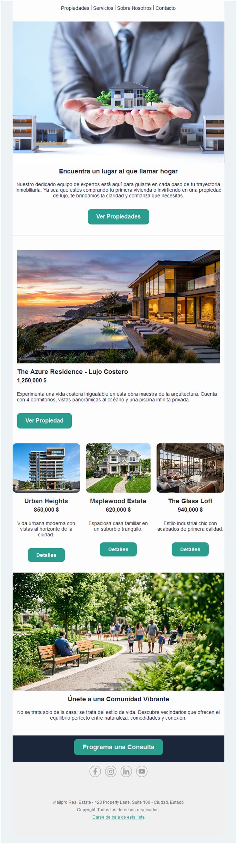 Newsletter de anuncios de propiedades