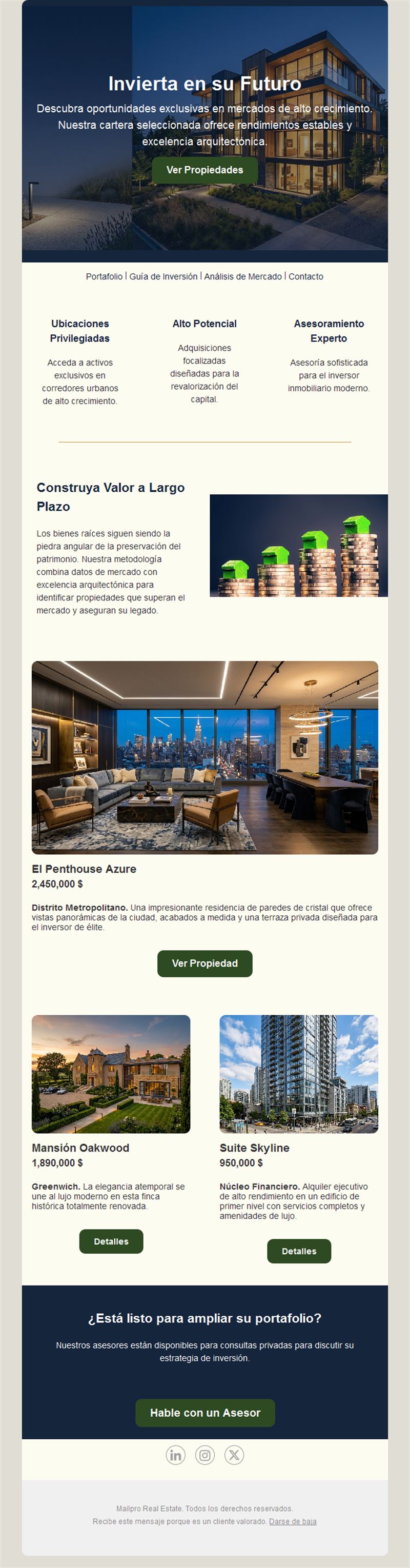 Newsletter de inversión inmobiliaria