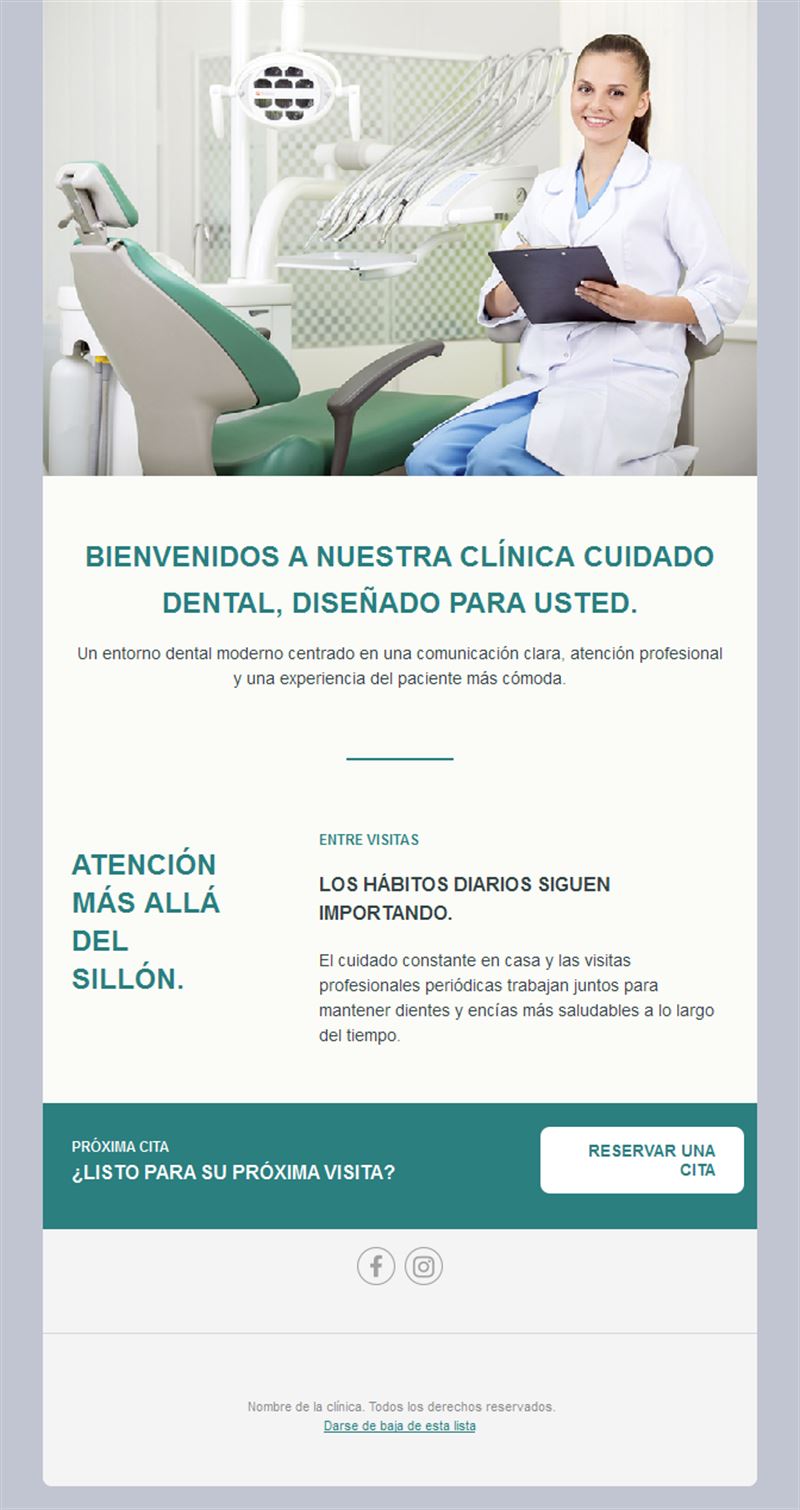 Email de bienvenida de clínica dental