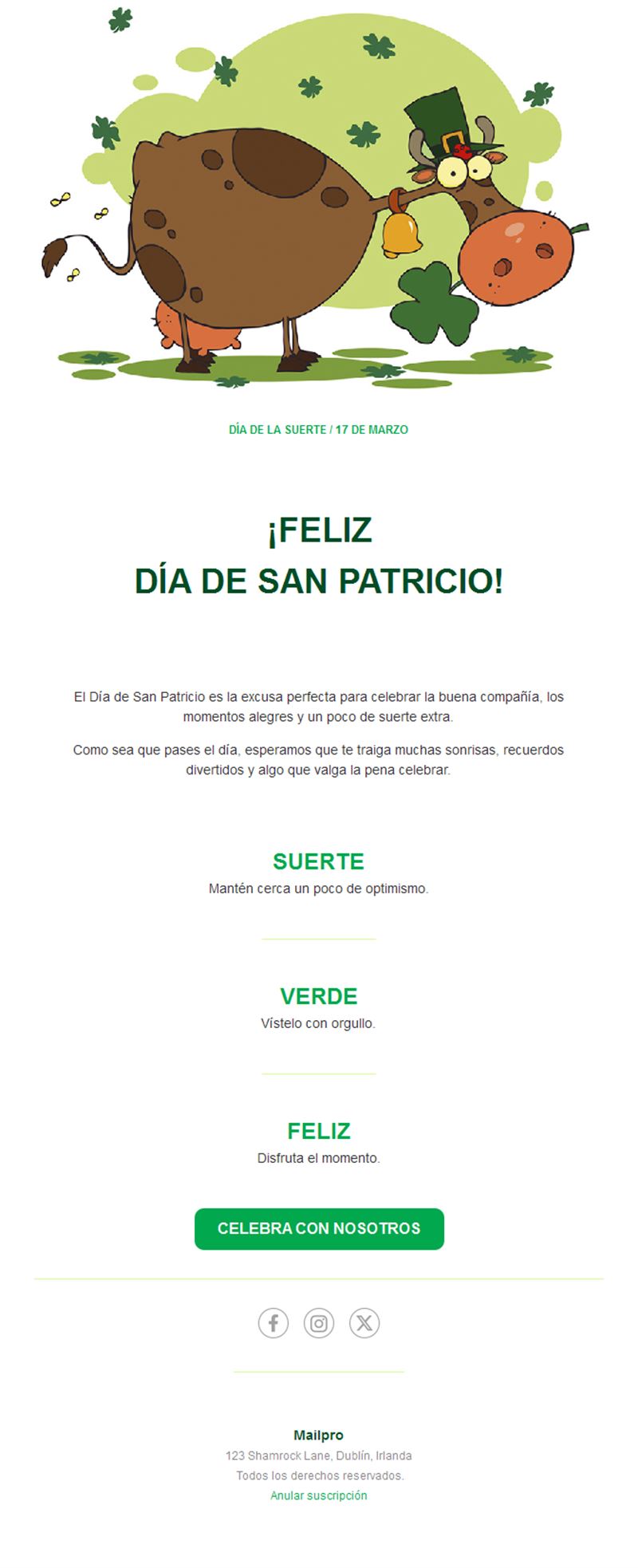 Email divertido de San Patricio